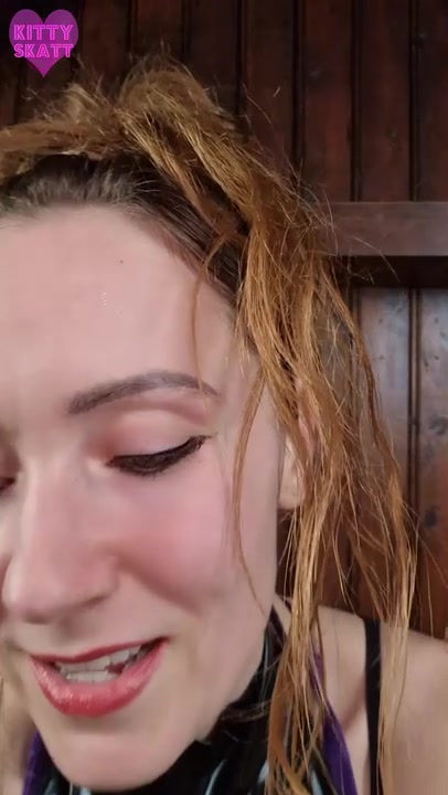 Kitty Skatt   4K 60fps POV Spit Shit Feed Femdom in Latex