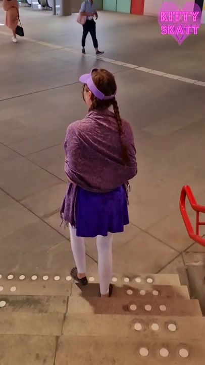 Kitty Skatt   Public Crowded Train Shit in White Leggings